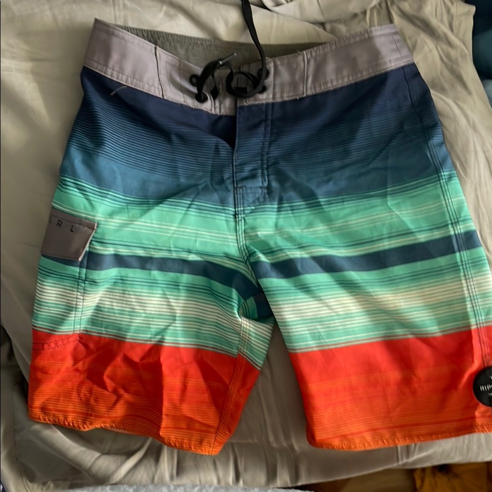 Rip Curl Blue and Green Board Shorts Vibrant Swimwear